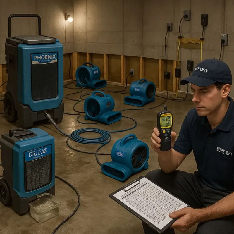 Structural Drying and Dehumidification process in Pope County, AR